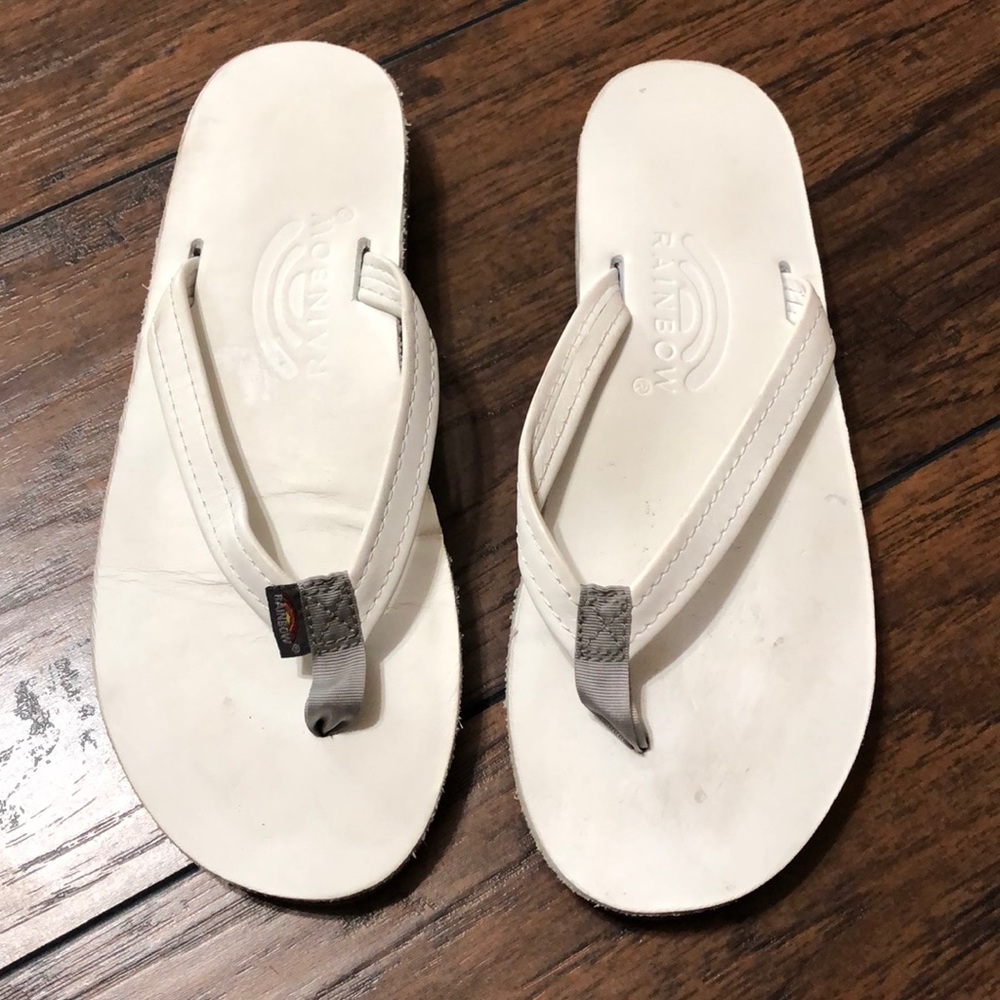 Rainbow flip flops